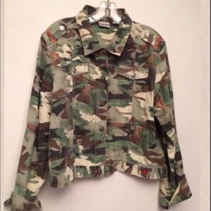 CHICOS Jean Jacket Camo